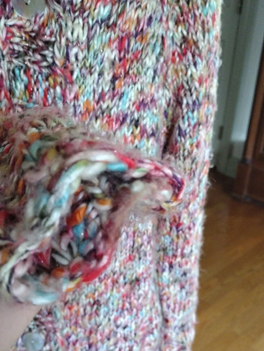 Chico's Multicolor Marled Button Cardigan - Pink, Cream, Blue, Orange